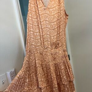Never worn - Current Air Peach Patterned High Low Dress